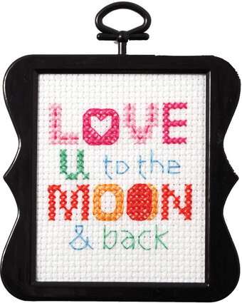 Bucilla Love U To The Moon & Back 45733 Beginner Counted Cross Stitch
